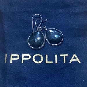 Ippolita mini tear-drop hematite earrings